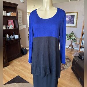 Style & Co blue & black long sleeve sweater-size PXL
